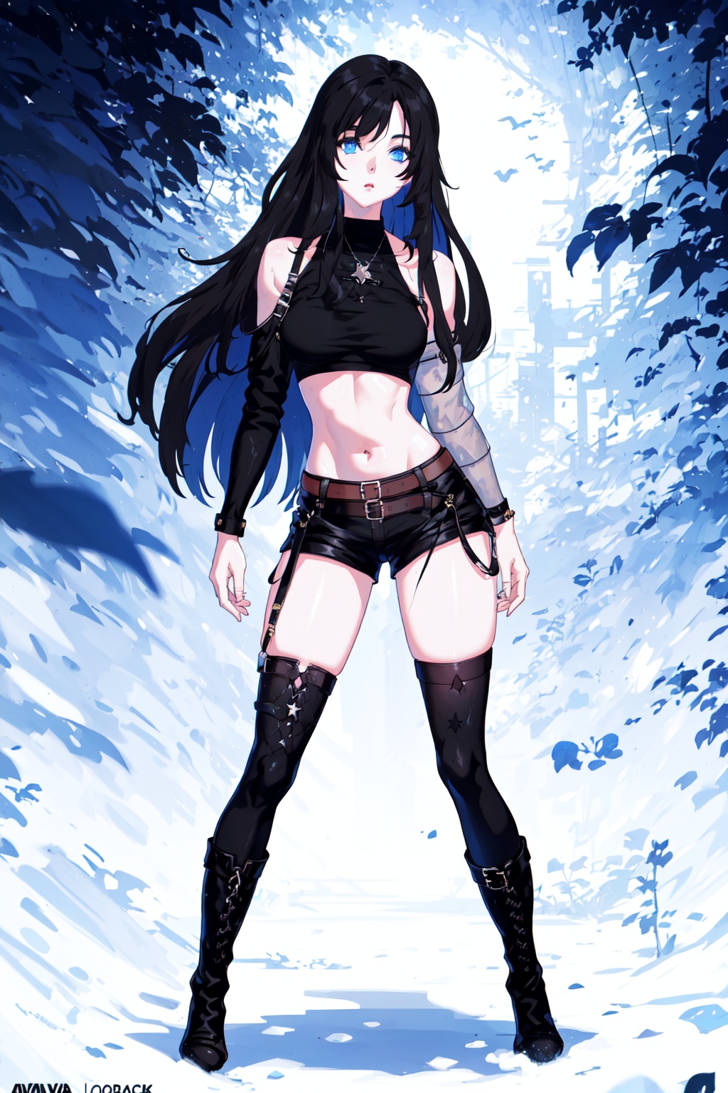 Ava00 ,  black hair ,  very long hair on Tensor.Art