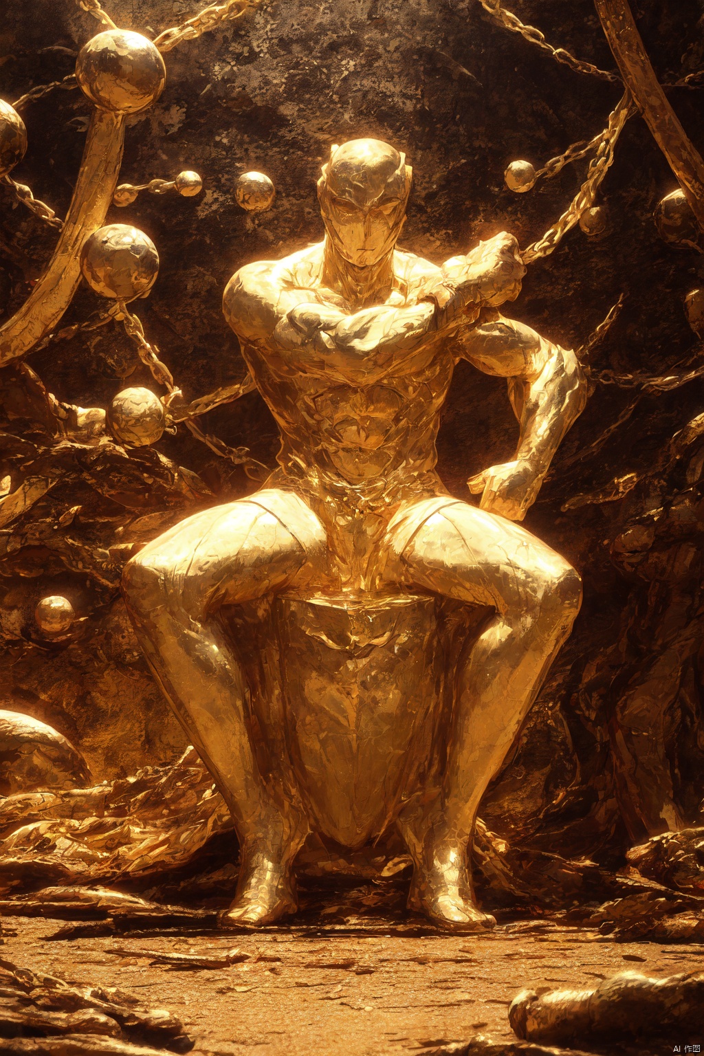 镜头质量：Bestquality,8k,(((masterpiece))),((bestquality)),
镜头位置：(full_body:1.2),solo,
人物：
环境背景：
图像风格：
提示词：, , Golden body