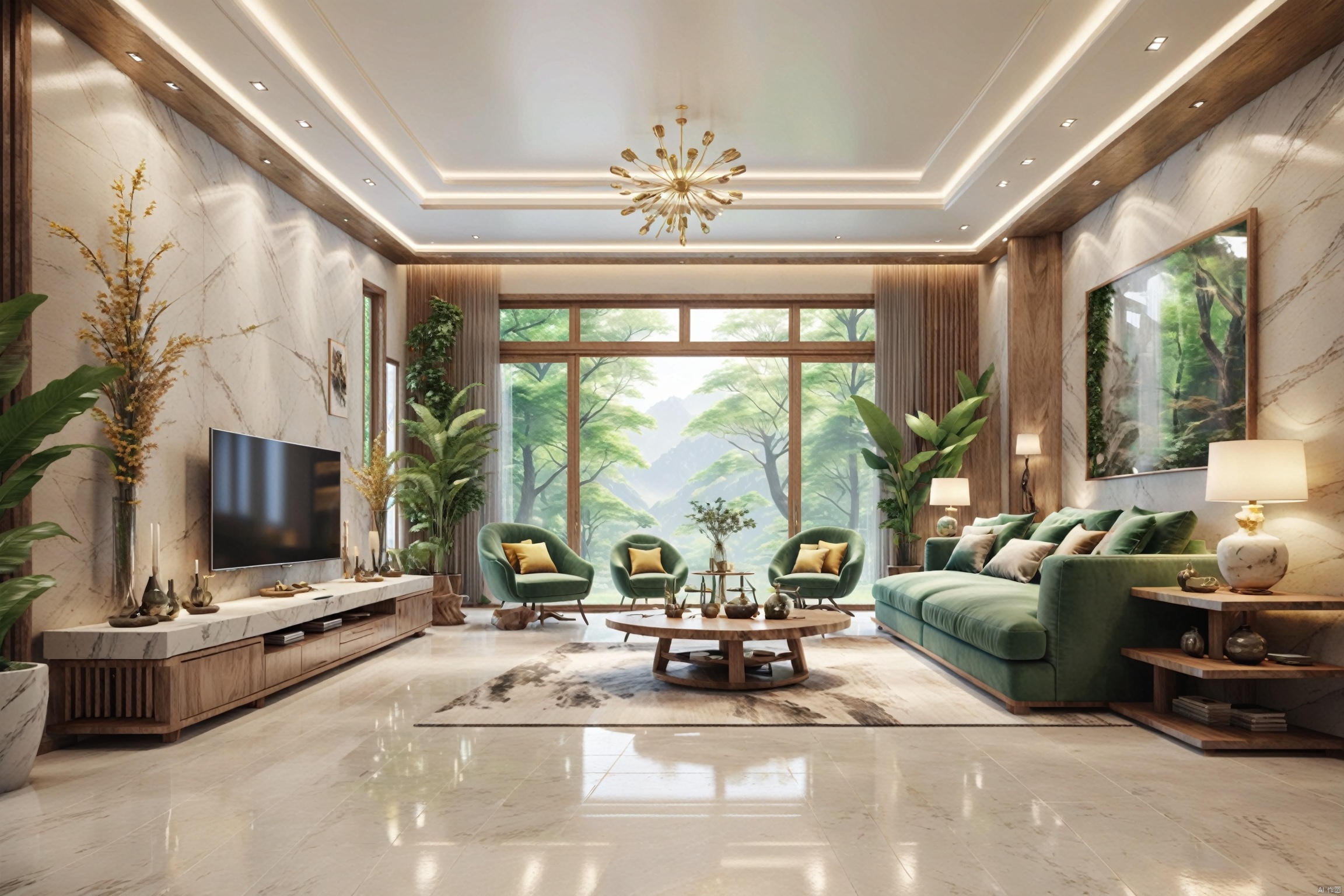 Bestquality,8k,(((masterpiece))),((bestquality)),ray tracing, best quality, the extreme detail, masterpiece, HD, 16 k, Living and dining room
, Nature's home_indoor,