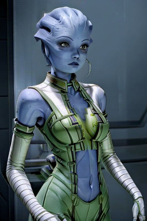  asari,1girls,green skin,
