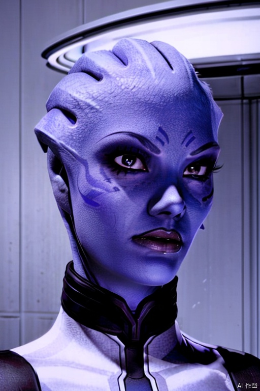 asari,1girls,prink skin,Facial tattoos
