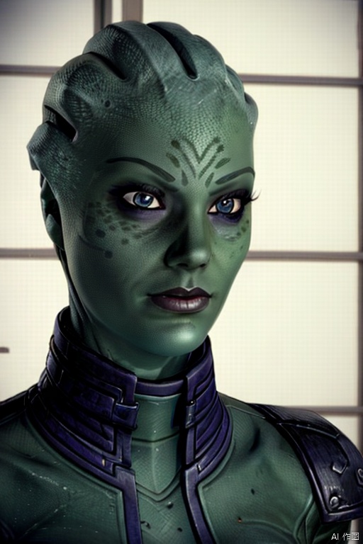 asari,1girls,green skin,
