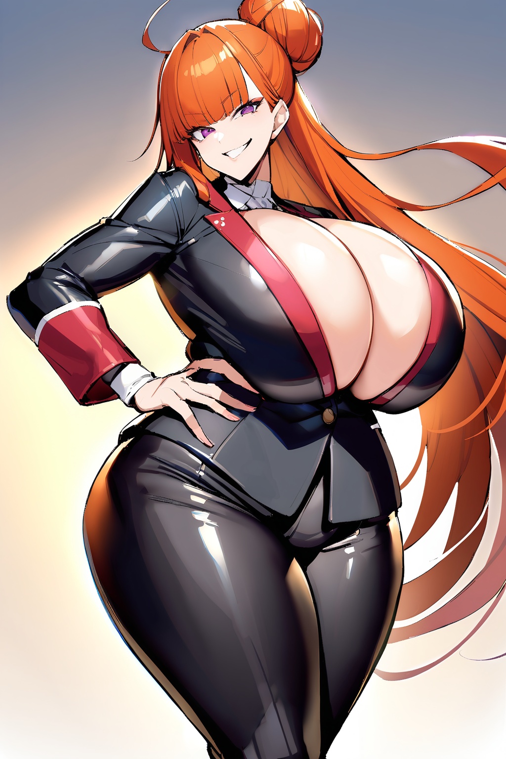 kamimura maika,  purple eyes,  orange hair on Tensor.Art