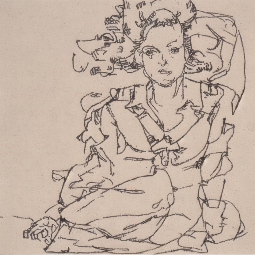 1girl,solo,traditional media,monochrome,looking at viewer,pompadour,1girl,monochrome,<lora:aki-000014:1>,