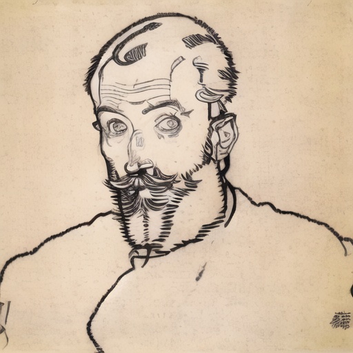 1boy,monochrome,sketch,facial hair,male focus,beard,solo,greyscale,traditional media,<lora:aki:1.7>,japanese_clothes,book,
