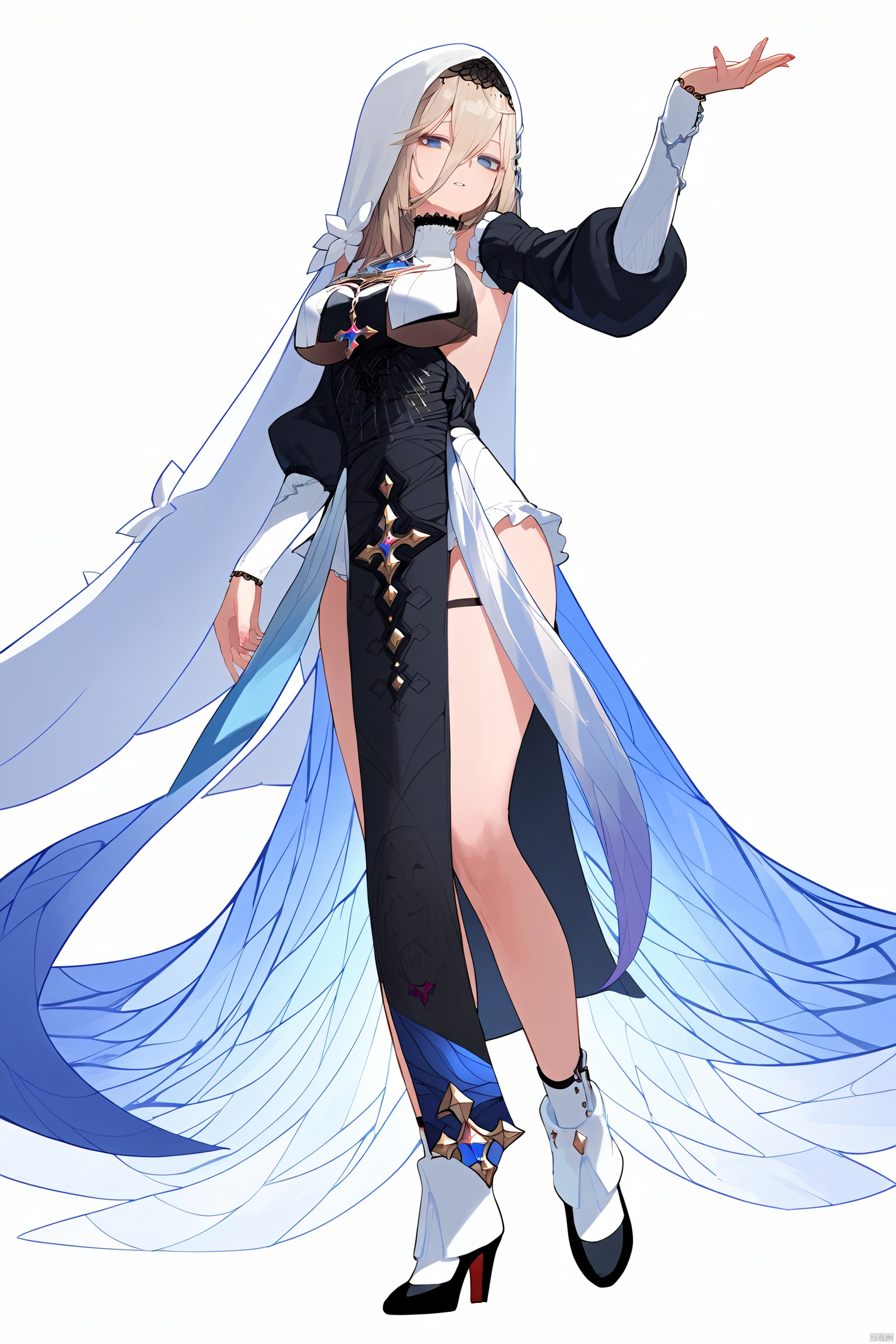  score_9,score_8_up,score_7_up,best quality,masterpiece,source_anime,8k,
masterpiece, best quality,1girl,parted lips, solo,full body,
(aponia, nun, def clothe), 1girl, breasts, bangs,blue eyes,long hair,hair between eyes, blue butterfly,long sleeves,veil,standing,posing,
cowboy shot,,white background,wide shot,lens 135mm,f1.8,looking_at_viewer