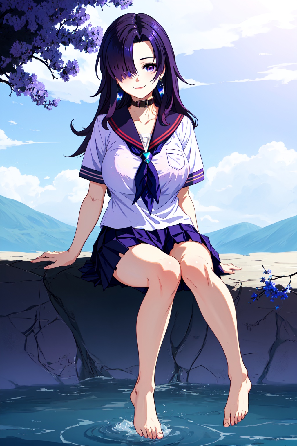 AonoNemo,  purple hair,  long hair on Tensor.Art