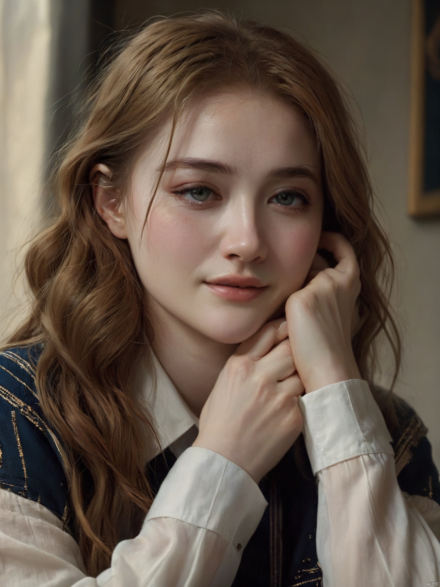 leogirl,((full body)),  (looking at viewer), ultra high res,(realistic:1.4),deep shadow,(best quality, masterpiece), pale skin, dimly lit, shade, flustered, blush, highly detailed, film grain, crying, ((( tears in eyes ))),((streaming tears)), ((hand wiping tears)),,, (masterpiece,best quality:1.5) ,smile