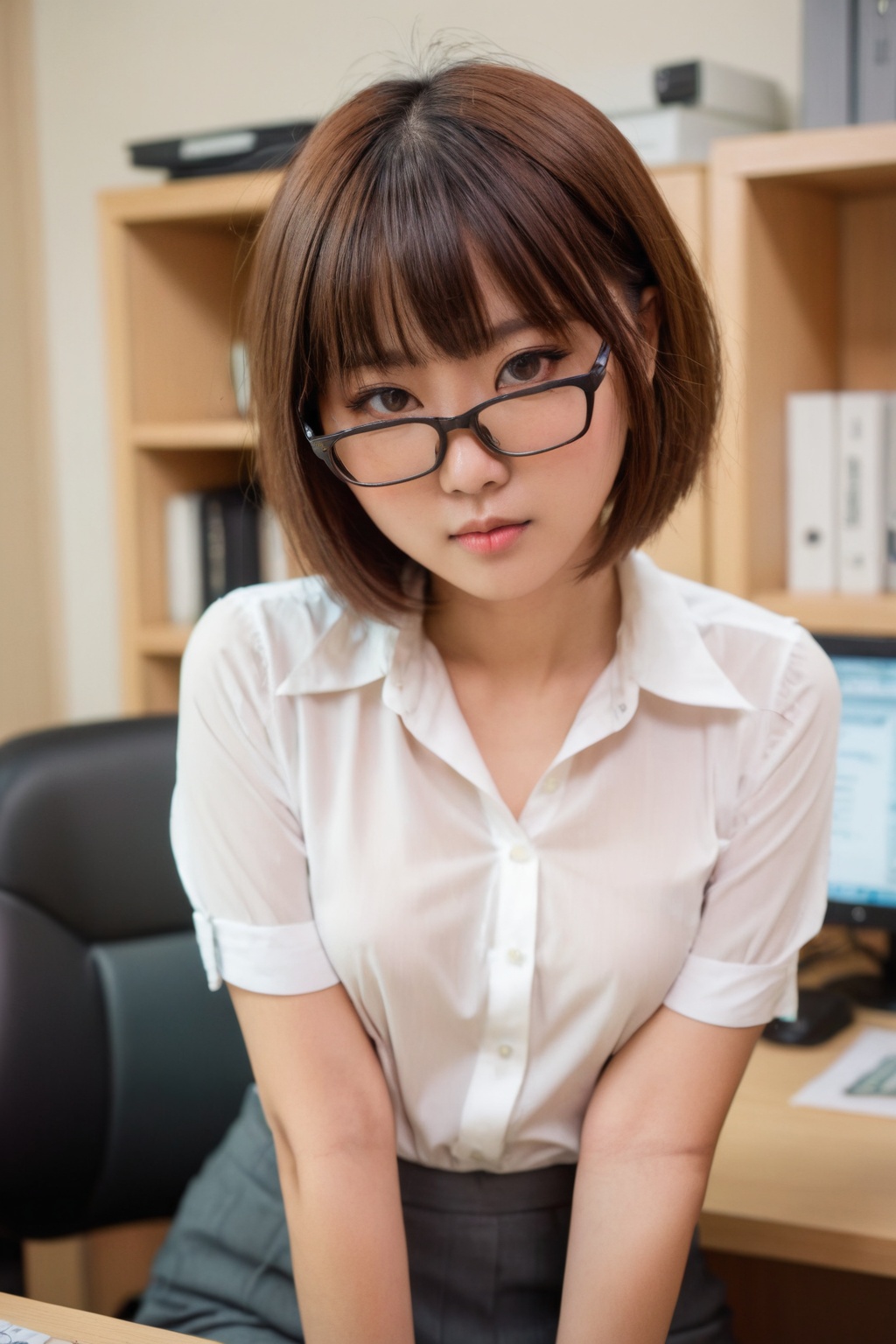 1girl,  asian girl,  glasses on Tensor.Art