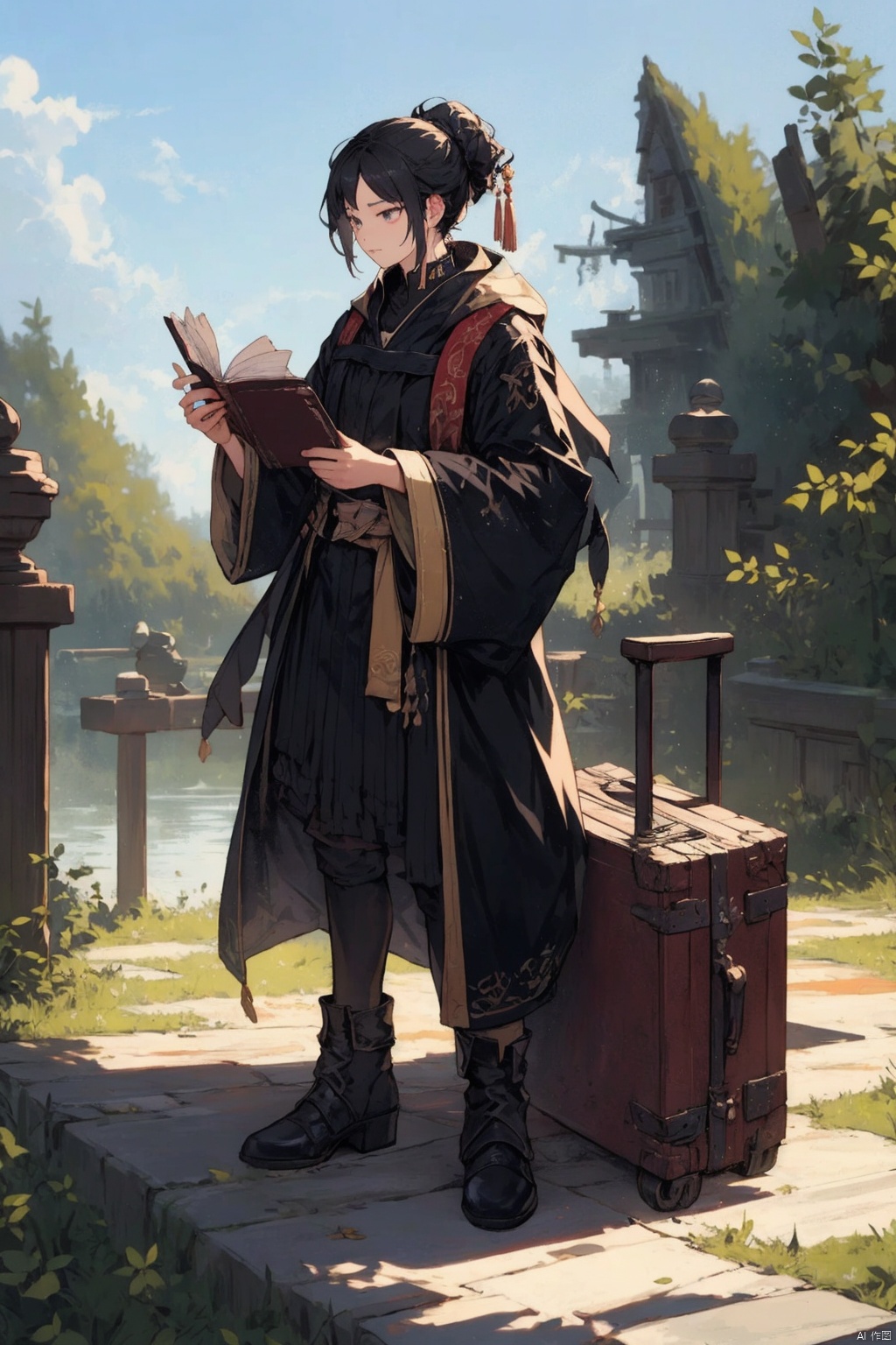 镜头质量：Bestquality,8k,(((masterpiece))),((bestquality)),
镜头位置：(full_body:1.2),
人物：
环境背景：
图像风格：
提示词：, Scholar