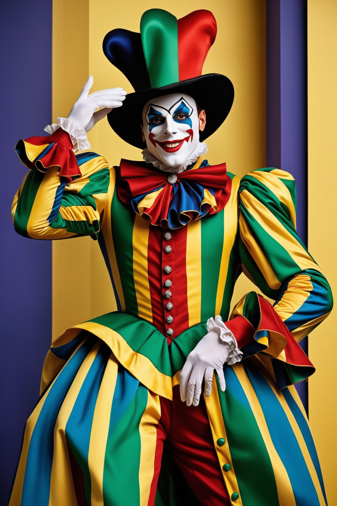 Harlequin is a classic character originating from the Italian Commedia dell'arte,  a form of improvisational theater that...