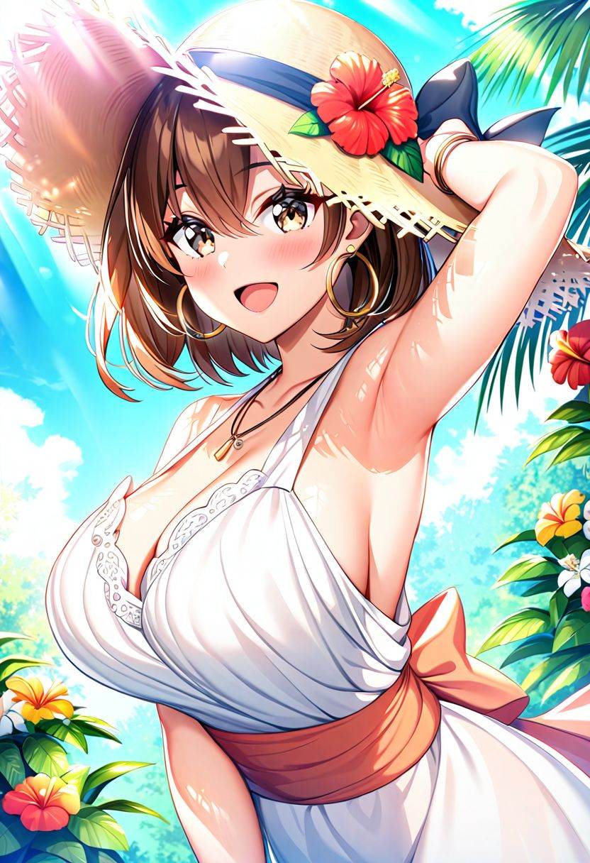 1girl,  sleeveless,  sun hat on Tensor.Art