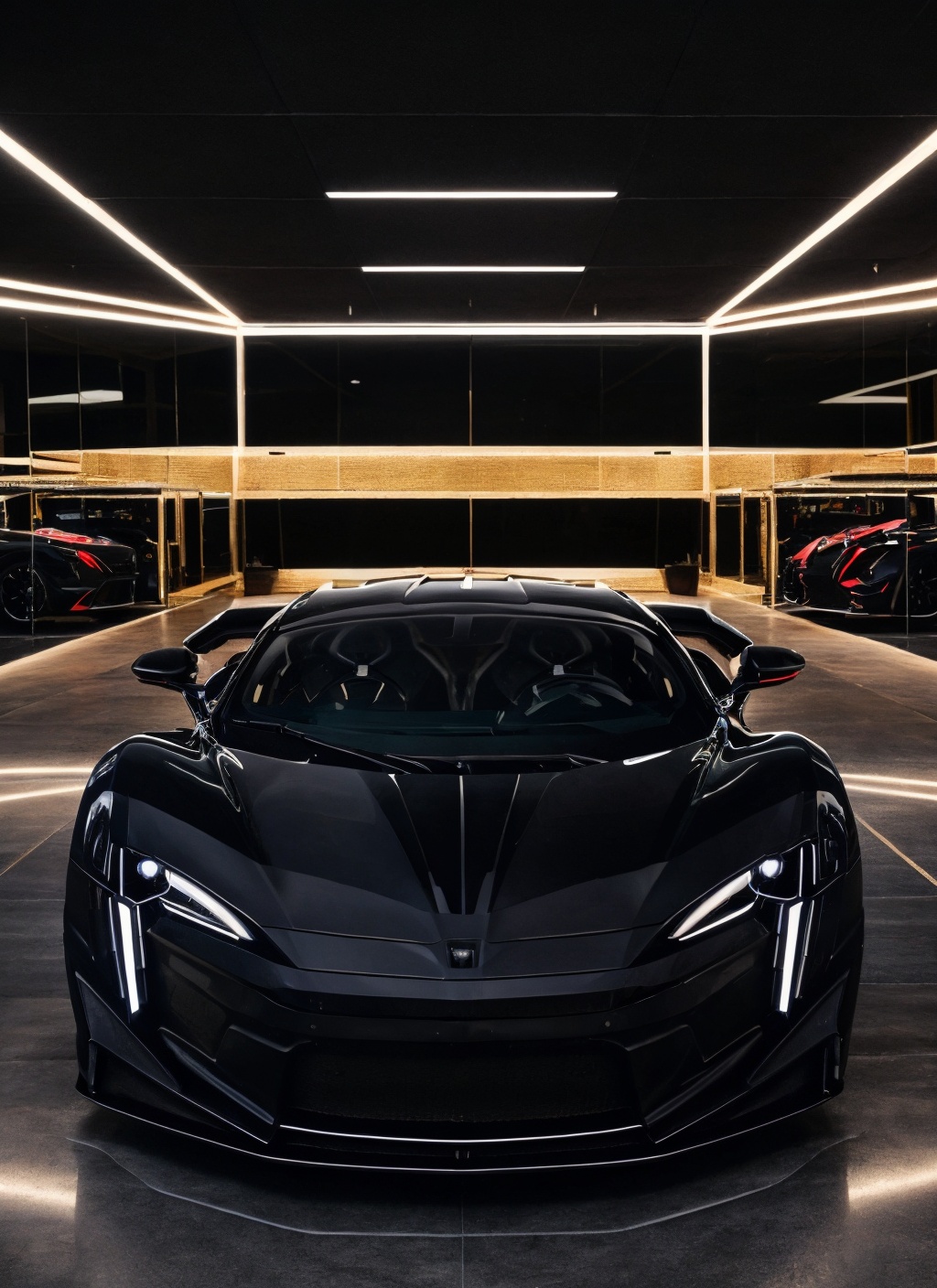RAW phonograph of Fenyr Supersport car,  black color,  black car on Tensor.Art
