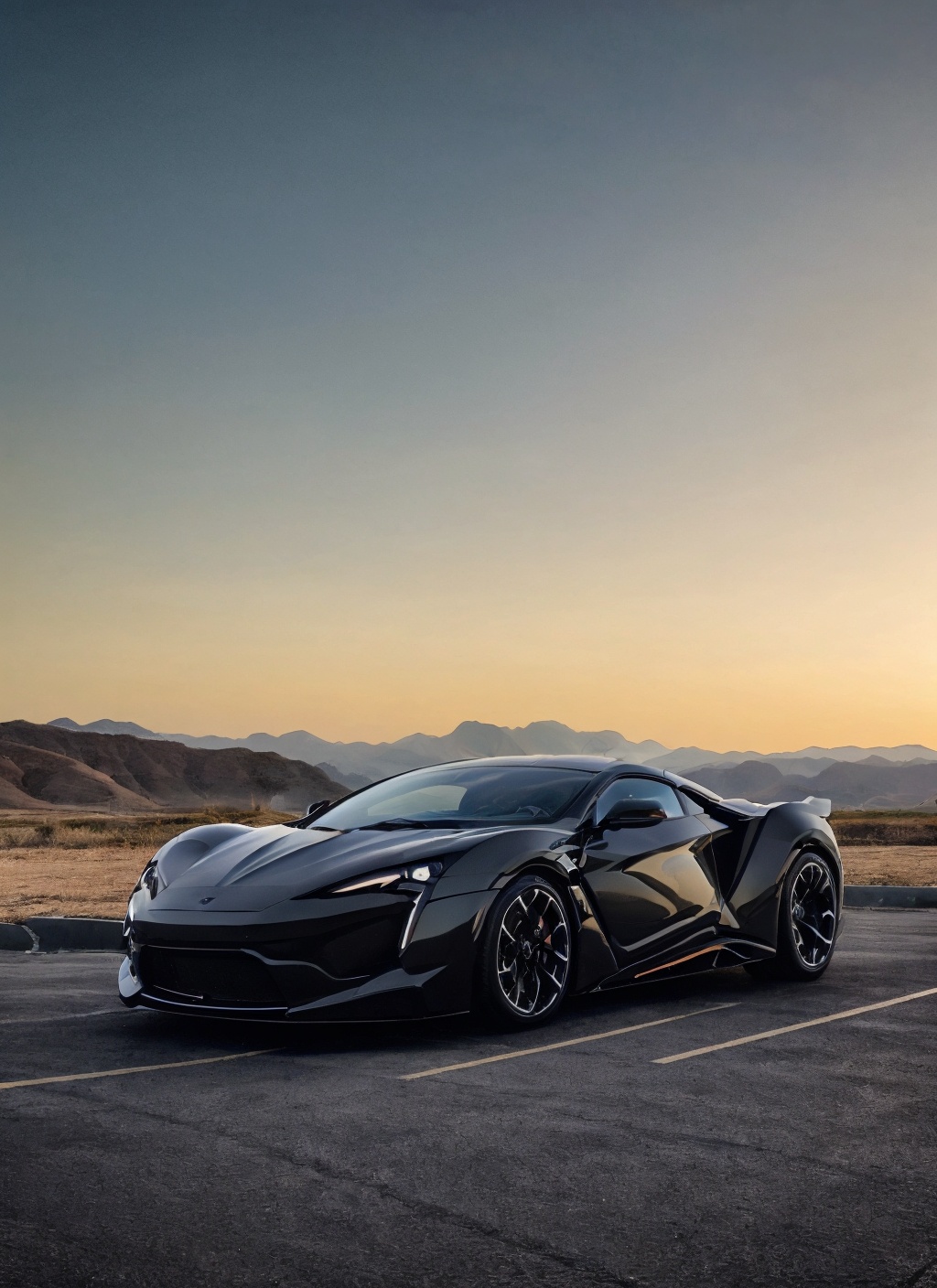 RAW phonograph of Fenyr Supersport car,  black color,  black car on Tensor.Art