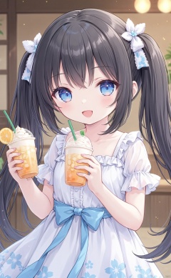 very long hair,twintails,loli,loli,loli,loli,loli,loli,loli,loli, ﻿grossissementdedeuxcentsoixantepourcent_portrait,grossissementdedeuxcentsoixantepourcent_portrait,grossissementdedeuxcentsoixantepourcent_portrait,grossissementdedeuxcentsoixantepourcent_portrait,grossissementdedeuxcentsoixantepourcent_portrait,grossissementdedeuxcentsoixantepourcent_portrait,grossissementdedeuxcentsoixantepourcent_portrait,grossissementdedeuxcentsoixantepourcent_portrait,1girl, solo, blue_eyes, open_mouth, smile, long_hair, drinking_straw, dress, looking_at_viewer, twintails, black_hair, holding, cup, floral_print, :d, ribbon