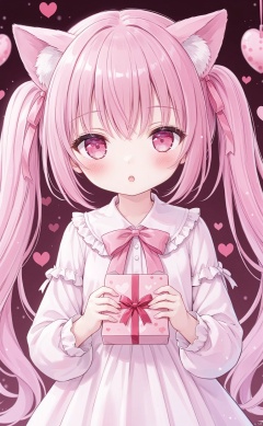 very long hair,twintails,loli,loli,loli,loli,loli,loli,loli,loli, ﻿grossissementdedeuxcentsoixantepourcent_portrait,grossissementdedeuxcentsoixantepourcent_portrait,grossissementdedeuxcentsoixantepourcent_portrait,grossissementdedeuxcentsoixantepourcent_portrait,grossissementdedeuxcentsoixantepourcent_portrait,grossissementdedeuxcentsoixantepourcent_portrait,grossissementdedeuxcentsoixantepourcent_portrait,grossissementdedeuxcentsoixantepourcent_portrait, 1girl, solo, pink_hair, long_hair, animal_ears, blush, pink_eyes, looking_at_viewer, ribbon, box, valentine, gift, :o