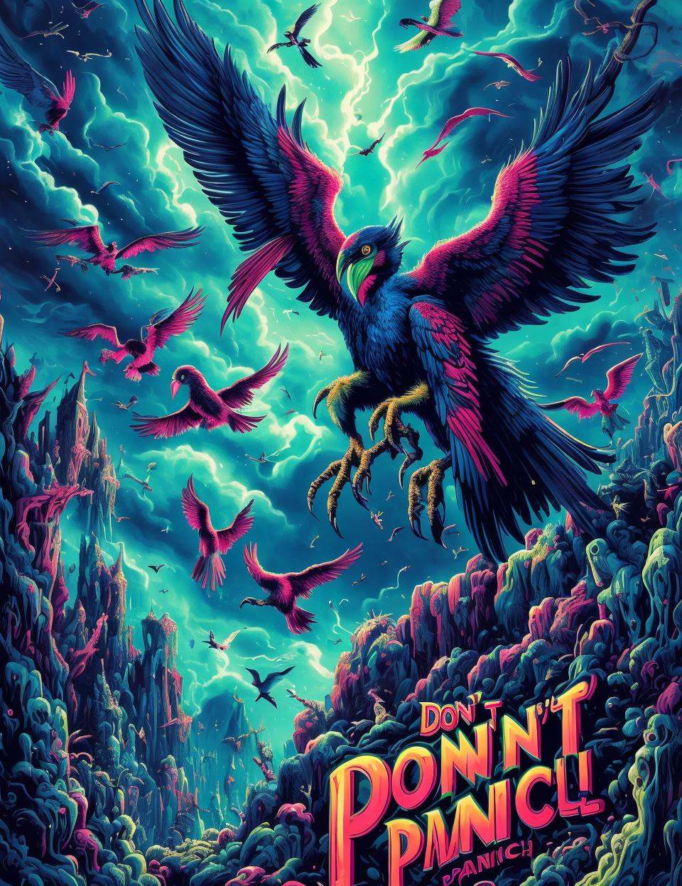 DonMD0n7P4n1c,  text \"DON'T PANIC!\",  witch on Tensor.Art