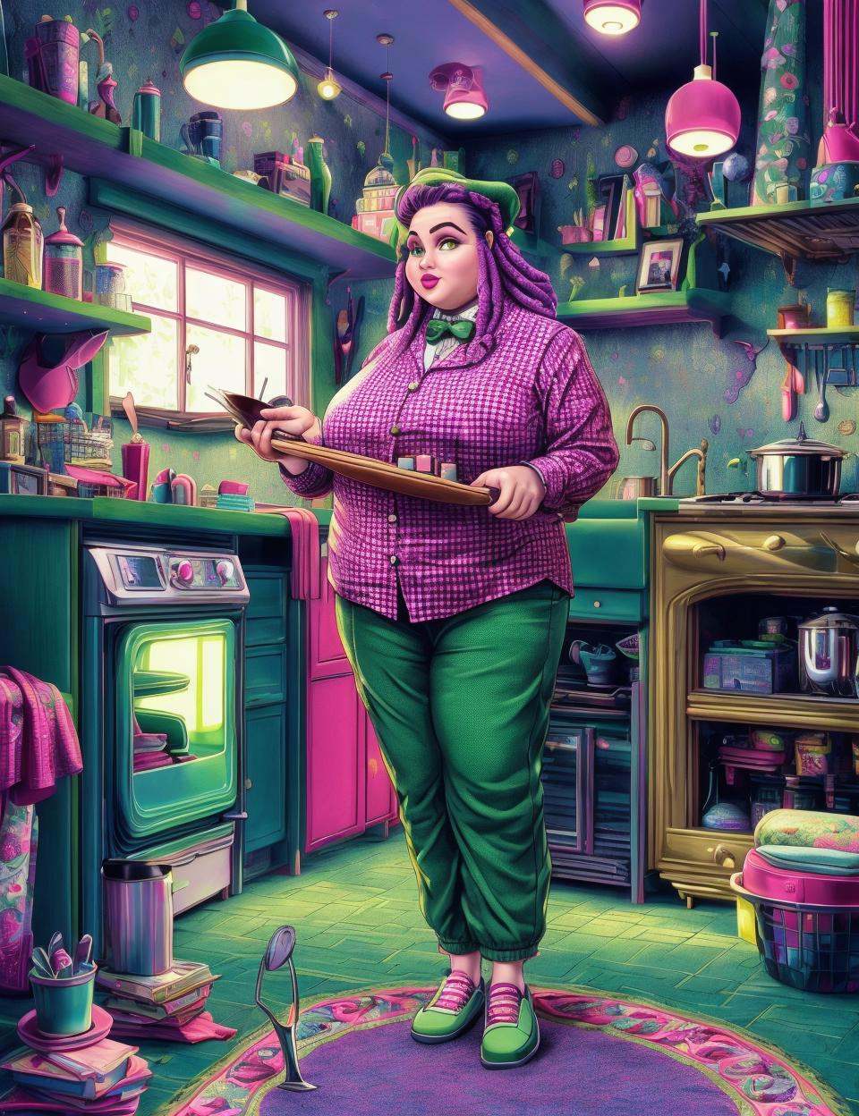 DonMD0n7P4n1c,  text "DON'T PANIC!",  female golden age on Tensor.Art