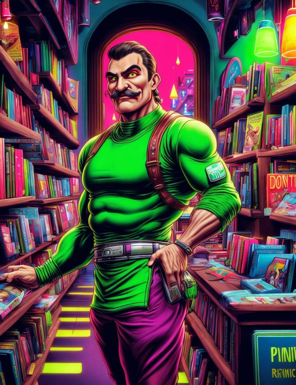 DonMD0n7P4n1c,  text "DON'T PANIC!",  male senior strong on Tensor.Art