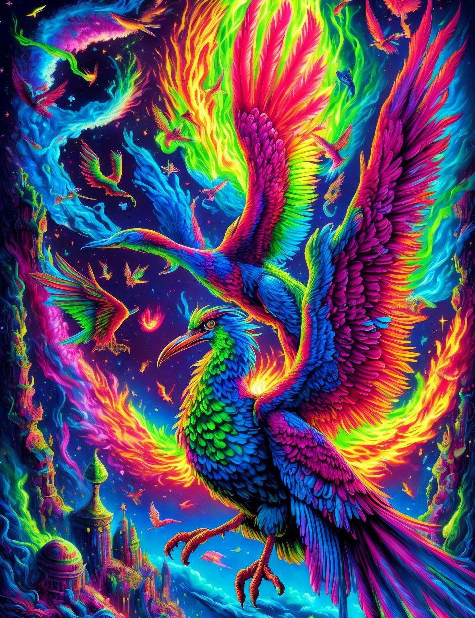 DonMD0n7P4n1c,  text "DON'T PANIC!",  firebird on Tensor.Art
