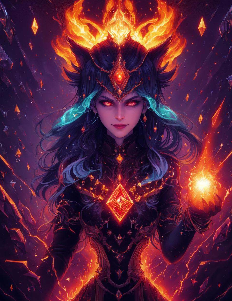 DonM0m3g4,  illustration,  female cabeca satanica by DonMischo on Tensor.Art