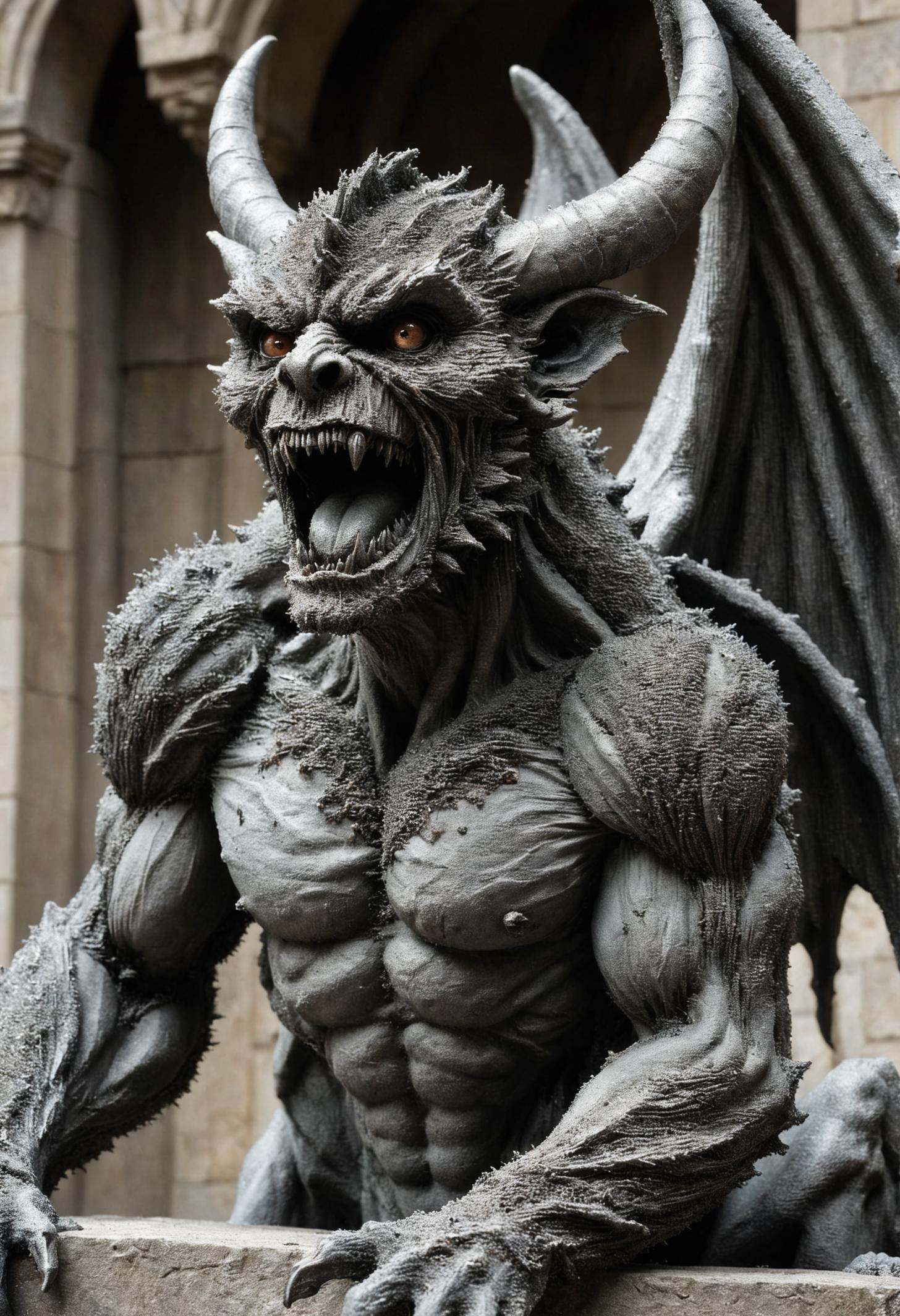 DonM1r0nF1l1ng5XL,  iron filings,  gargoyle on Tensor.Art