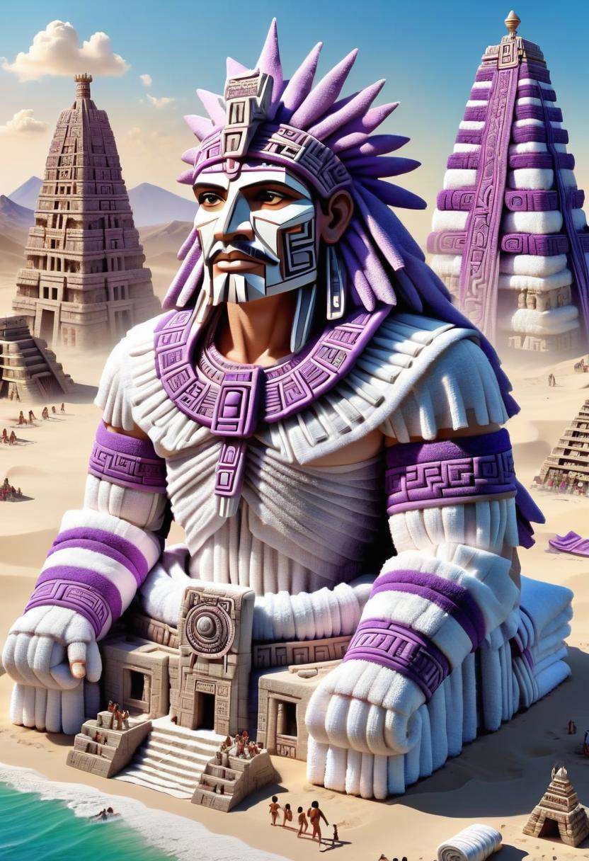DonMT0w31XL towel,  quinametzin,  Giant being from Aztec mythology by DonMischo on Tensor.Art
