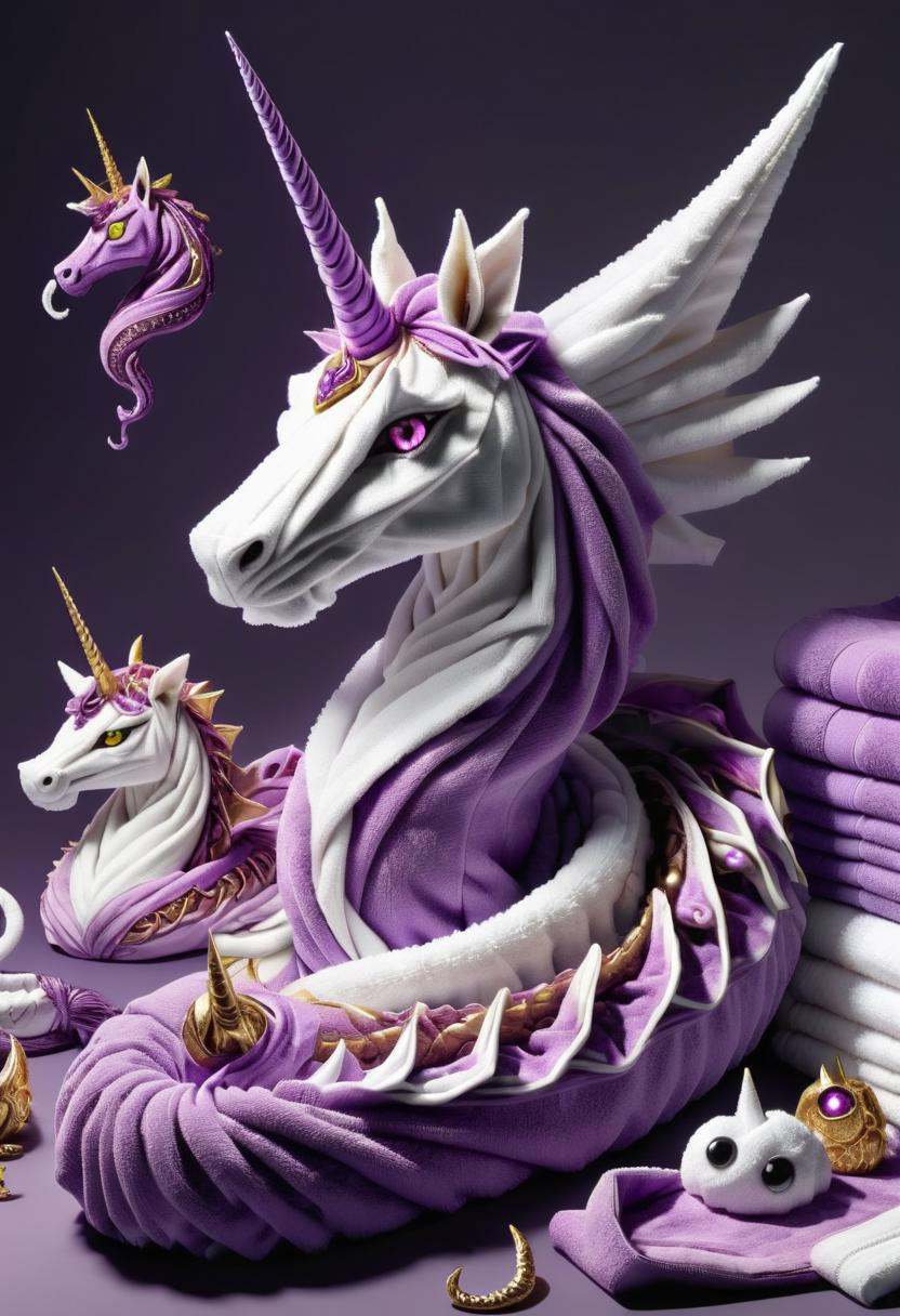 DonMT0w31XL towel,  fusion of anagatogs,  unicorn by DonMischo on Tensor.Art
