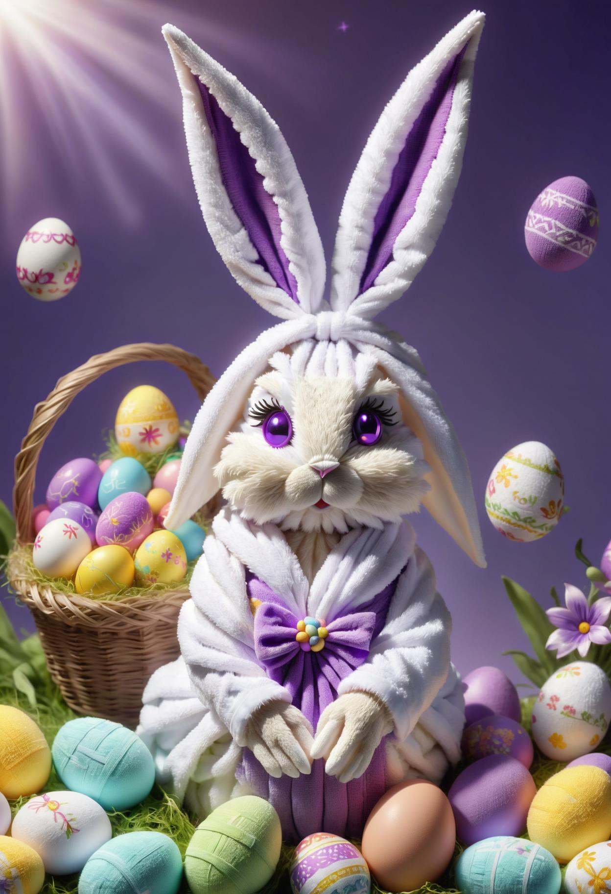 DonMT0w31XL towel,  female easter bunny,  anthropomorphic hare by DonMischo on Tensor.Art