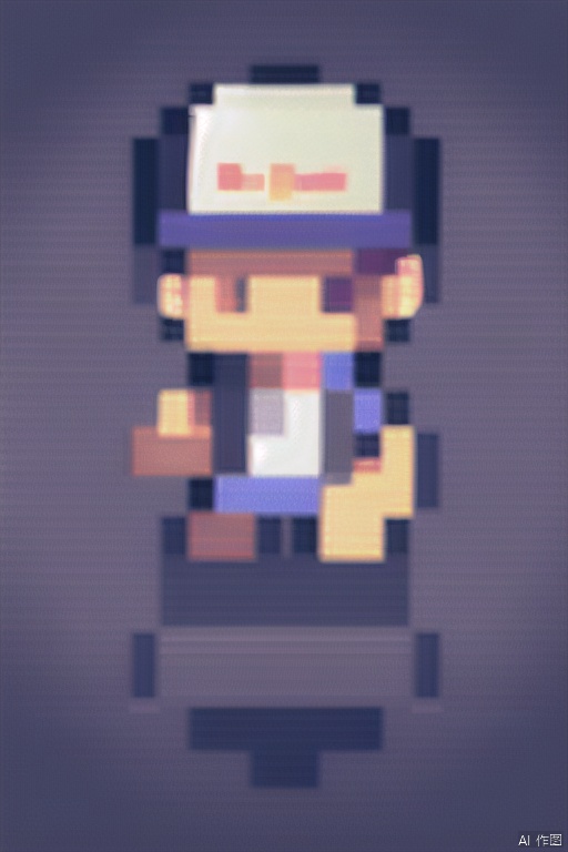 pixel style, 8-direction,topdown game view,1boy,baseball_hat,fullbody,pixel_art,