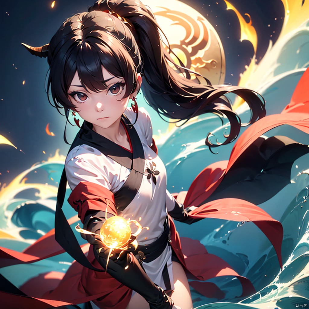  , (masterpiece:1.2), best quality,PIXIV,long hair, shoulder armor, black hair, gloves, hanfu, brown hair, white gloves, chinese clothes, looking at viewer, tassel, earrings, wide sleeves, jewelry, standing, long sleeves, pauldrons, closed mouth, ponytail, dragon, brown eyes, bangs, cape,Chinese girl,traditional Chinese, qiuyinong,midjourney portrait, backlight, colors, Hanfu, fire, HUBG_Rococo_Style(loanword), long, dunhuang,burning, midjourney portrait, qilin, DUNHUANG_CLOTHS, dunhuang_cloths, dofas, hanfu2, (\long yun heng tong\),wuxia,wunv,三国杀,jewelry, lmw,spark, 1girl, daoshi, yue , hair ornament , hanfu, red and gold dress, shufa background, yue , hair ornament , hanfu,orange theme, bbj, moon, Asuo, (\shen ming shao nv\), jiangshi costume,jiangshigirl costume, JiangShi_Hopping Vampire,huangfu, BJ_Ancient_city, Chinese style,huangfu paper, Ink scattering_Chinese style, chinese paiting, CHN_school_uniform , hinaBA, close-up