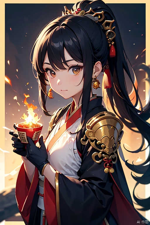  , (masterpiece:1.2), best quality,PIXIV,long hair, shoulder armor, black hair, gloves, hanfu, brown hair, white gloves, chinese clothes, looking at viewer, tassel, earrings, wide sleeves, jewelry, standing, long sleeves, pauldrons, closed mouth, ponytail, dragon, brown eyes, bangs, cape,Chinese girl,traditional Chinese, qiuyinong,midjourney portrait, backlight, colors, Hanfu, fire, HUBG_Rococo_Style(loanword), long, dunhuang,burning, midjourney portrait, qilin, DUNHUANG_CLOTHS, dunhuang_cloths, dofas, hanfu2, (\long yun heng tong\),wuxia,wunv,三国杀,jewelry, lmw,spark, 1girl, daoshi, yue , hair ornament , hanfu, red and gold dress, shufa background, yue , hair ornament , hanfu,orange theme, bbj, moon, Asuo, (\shen ming shao nv\), jiangshi costume,jiangshigirl costume, JiangShi_Hopping Vampire,huangfu, BJ_Ancient_city, Chinese style,huangfu paper, Ink scattering_Chinese style, chinese paiting, CHN_school_uniform , hinaBA, close-up