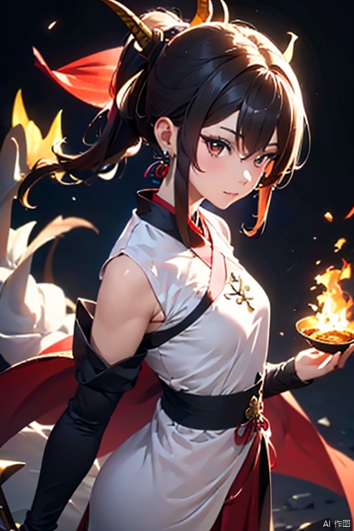  , (masterpiece:1.2), best quality,PIXIV,long hair, shoulder armor, black hair, gloves, hanfu, brown hair, white gloves, chinese clothes, looking at viewer, tassel, earrings, wide sleeves, jewelry, standing, long sleeves, pauldrons, closed mouth, ponytail, dragon, brown eyes, bangs, cape,Chinese girl,traditional Chinese, qiuyinong,midjourney portrait, backlight, colors, Hanfu, fire, HUBG_Rococo_Style(loanword), long, dunhuang,burning, midjourney portrait, qilin, DUNHUANG_CLOTHS, dunhuang_cloths, dofas, hanfu2, (\long yun heng tong\),wuxia,wunv,三国杀,jewelry, lmw,spark, 1girl, daoshi, yue , hair ornament , hanfu, red and gold dress, shufa background, yue , hair ornament , hanfu,orange theme, bbj, moon, Asuo, (\shen ming shao nv\), jiangshi costume,jiangshigirl costume, JiangShi_Hopping Vampire,huangfu, BJ_Ancient_city, Chinese style,huangfu paper, Ink scattering_Chinese style, chinese paiting, CHN_school_uniform , hinaBA, close-up