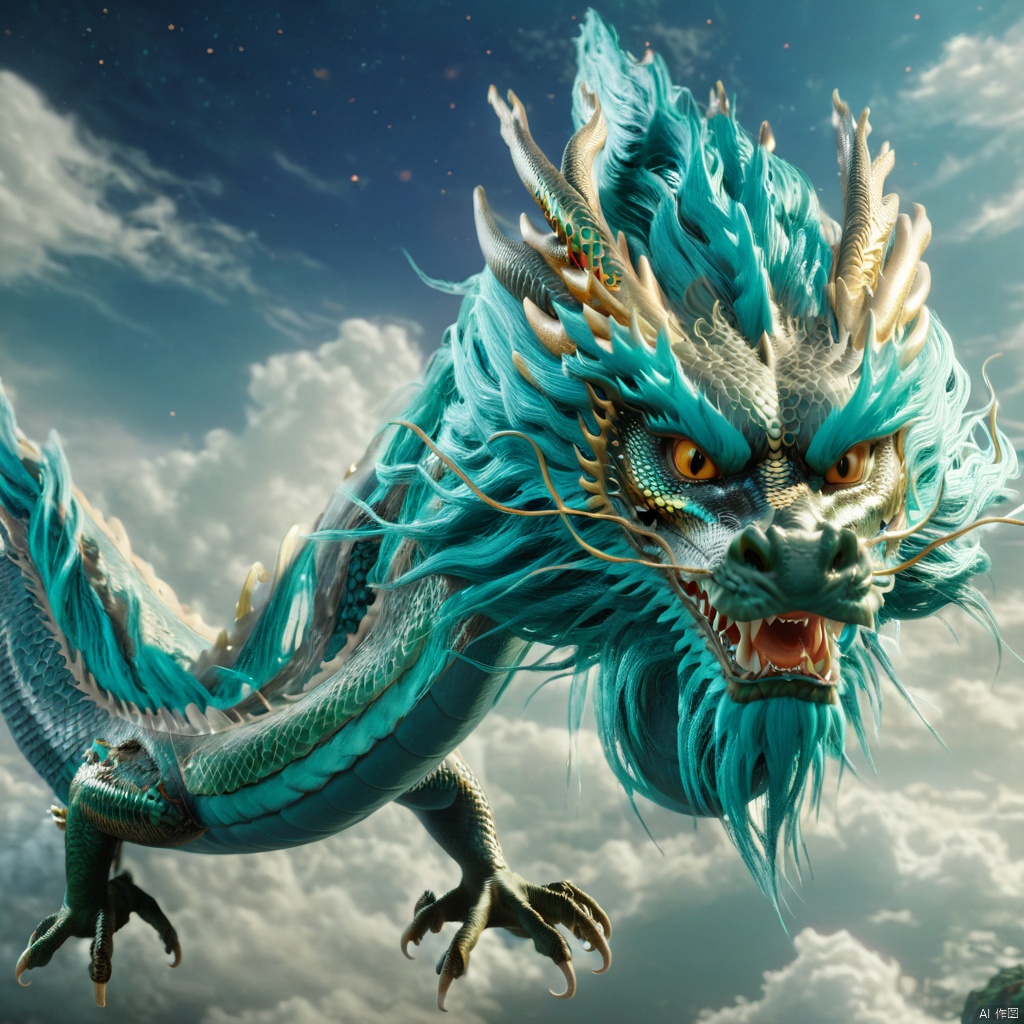 Eastern Dragon King,anthropomorphic,celestial body,flying around,,dynamic movements,highly detailed,32K UHD,best quality,masterpiece,close-up,upper_body,game cg,Cinematic Lighting,reality,,realistic,,,loong
