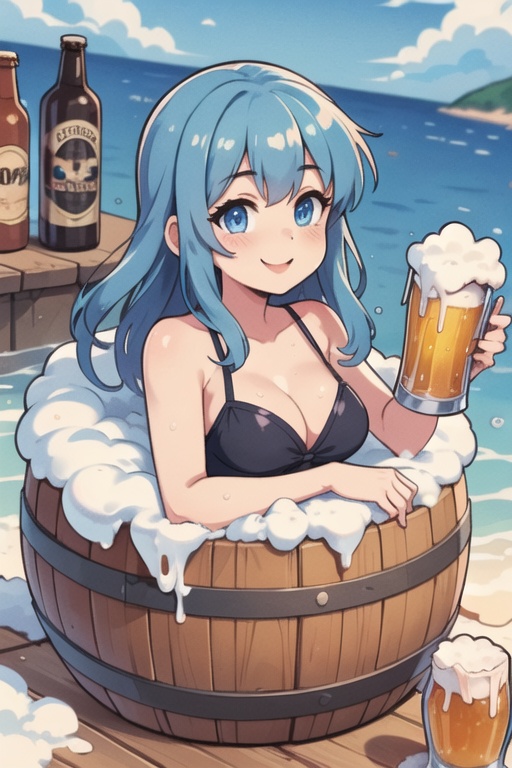 girl,  smile,  blue eyes by Oni Toki on Tensor.Art