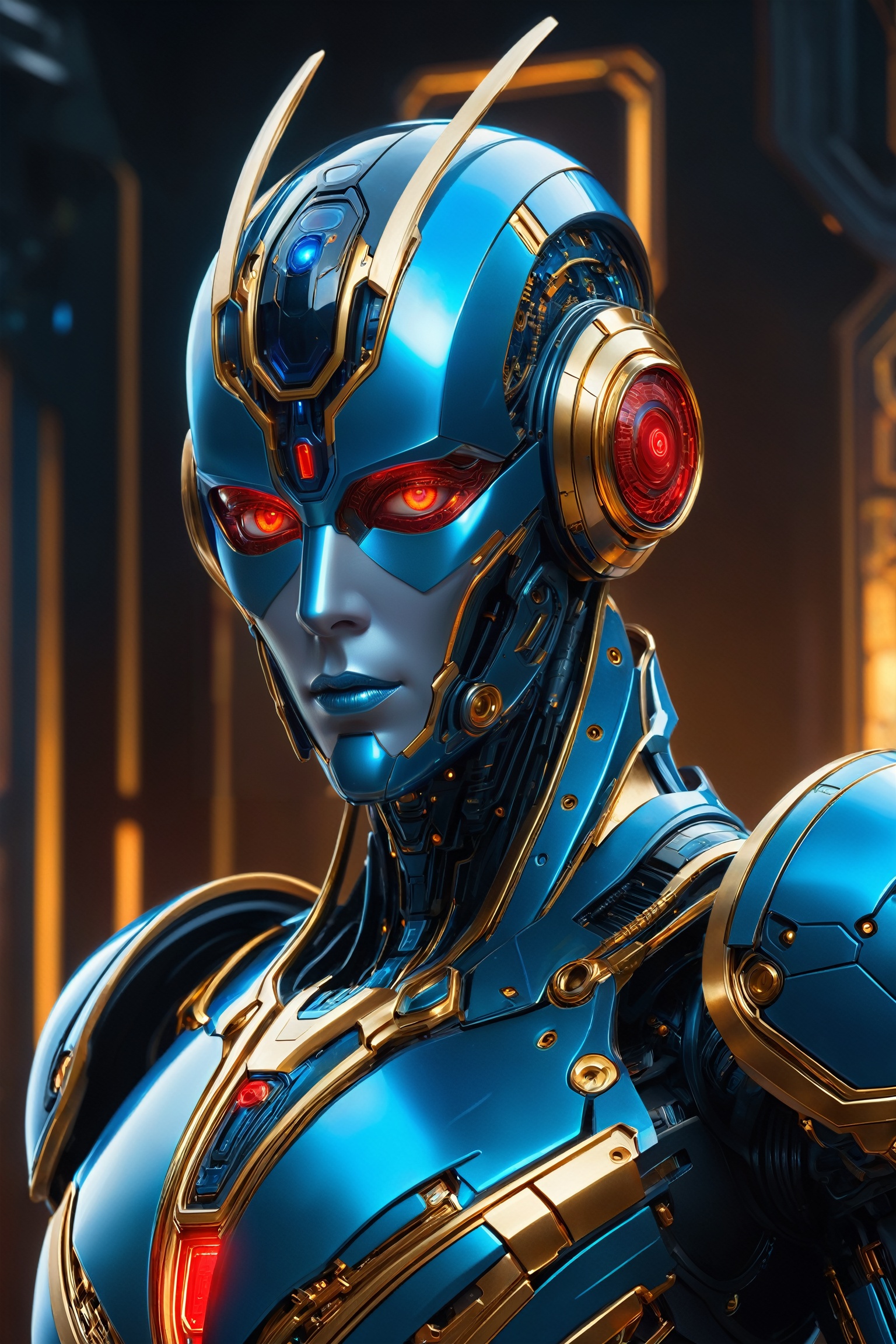 alien humanoid,  artwork of a futuristic artificial intelligence superstar with frames made of detailed circuits. marvel s...