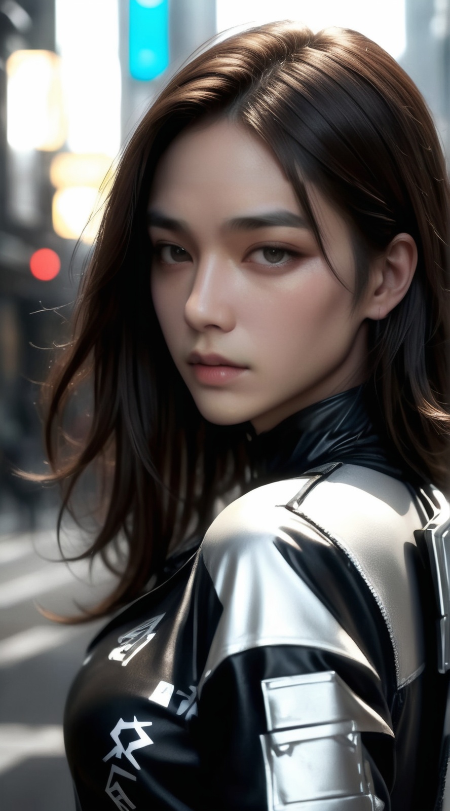a girl,  [a white lighting translucent phantom made of smoke],  intricate design on Tensor.Art