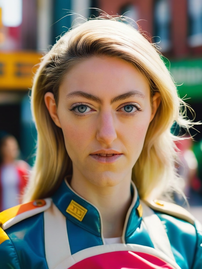 close up,  Vjvx as (android 18),  urban interstellar photo on Tensor.Art
