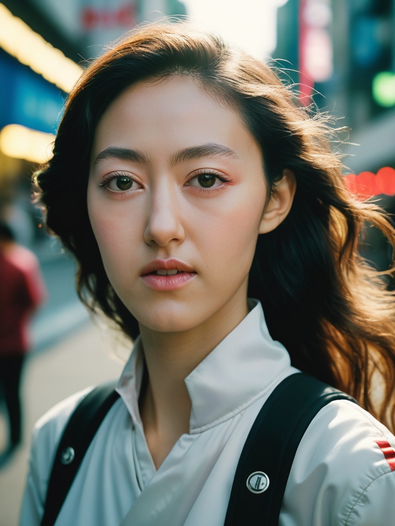 close up,  Vjvx as korean girl,  urban interstellar photo on Tensor.Art