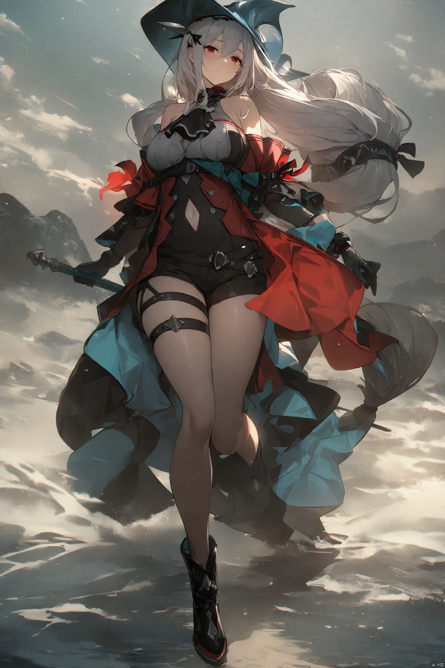 1girl,full body,high resolution, masterpiece, best quality, extremely detailed, very aesthetic, Skadi