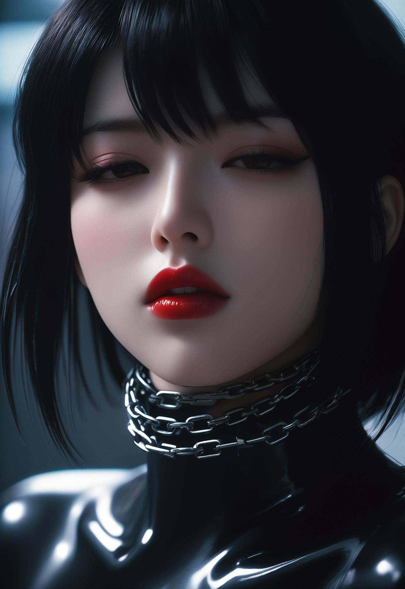 https://s.mj.run/ahq7YcvDHQc https://s.mj.run/gGJI9e6ajfU scene from (akira) [cute thick lips vampire macro shot,  chrome...