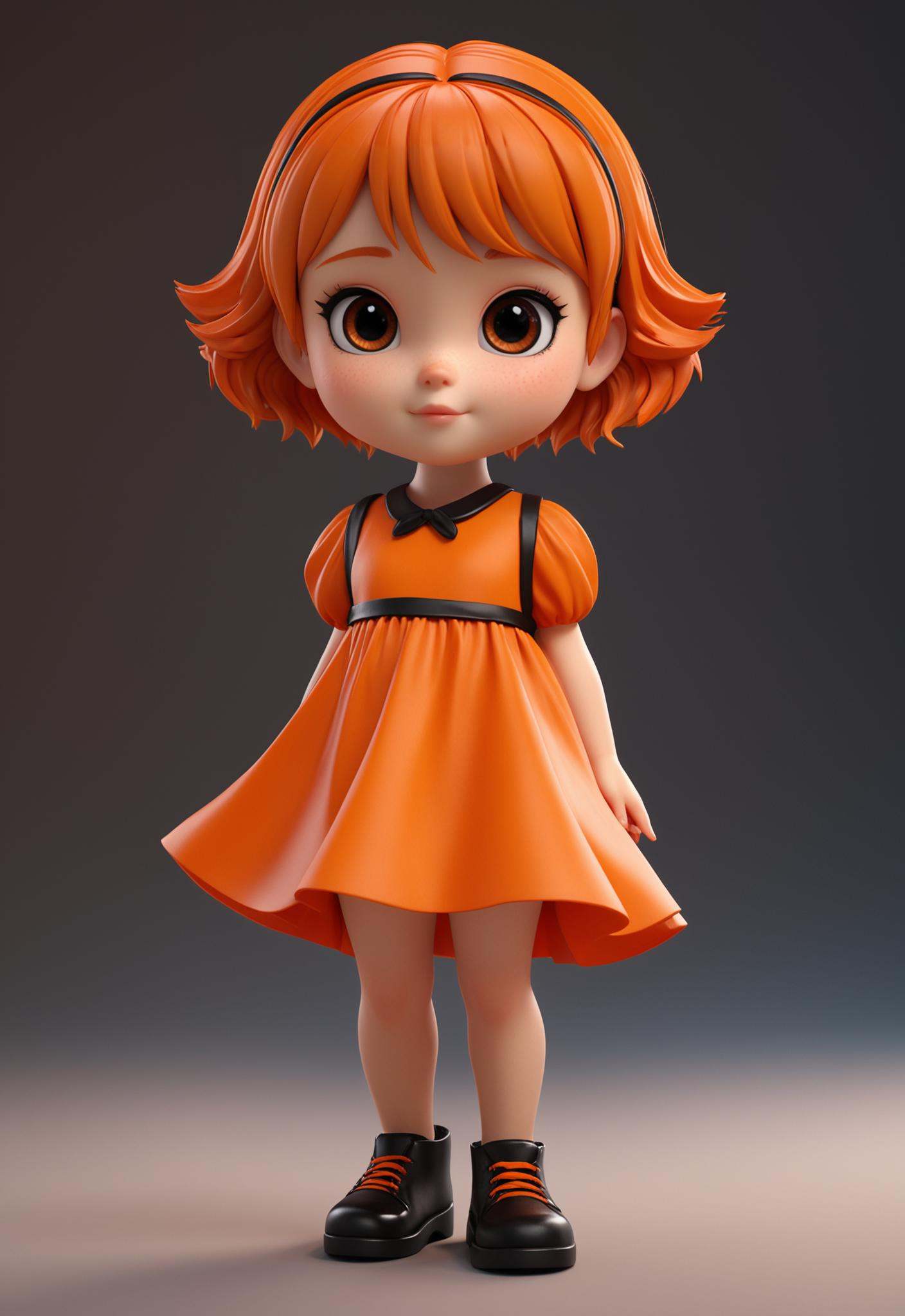 3d cartoon style,  Chibi ,  a super cute little girl on Tensor.Art