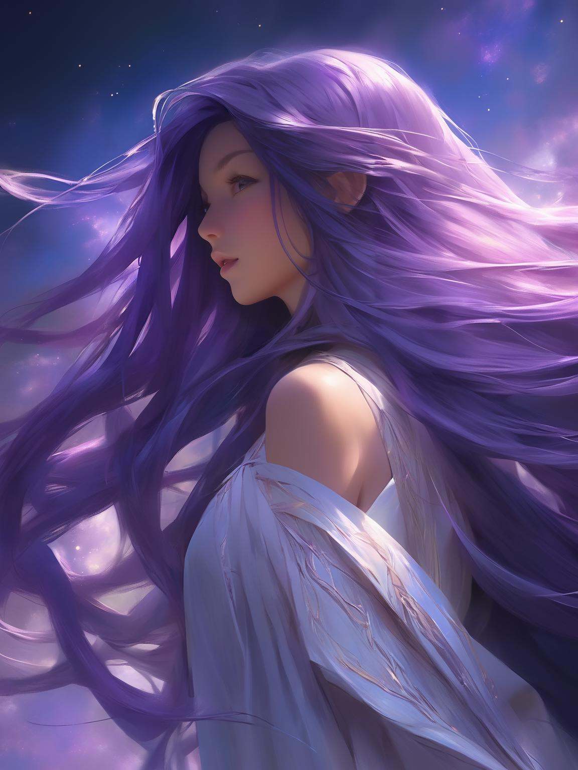 Heavenly angel descending,  gorgeous,  most beautiful anime girl on Tensor.Art