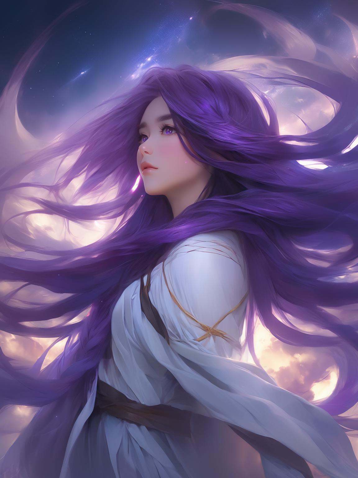 Heavenly angel descending,  gorgeous,  most beautiful anime girl on Tensor.Art