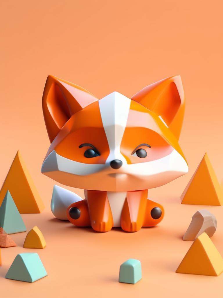 Tiny cute isometric Fox emoji,  soft smooth lighting,  with soft pastel colors on Tensor.Art