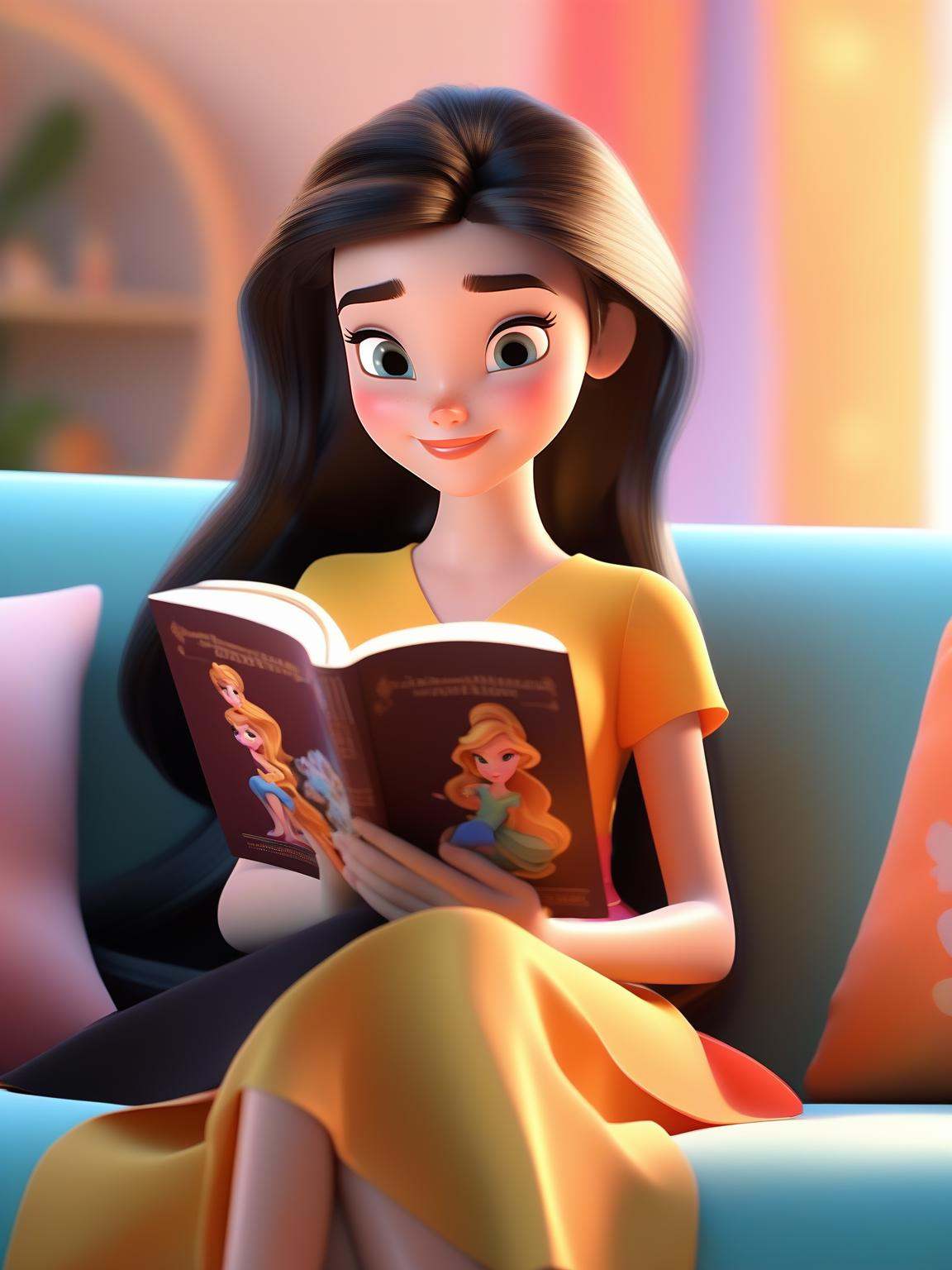 A beautiful girl,  Disney girl,  long hair on Tensor.Art