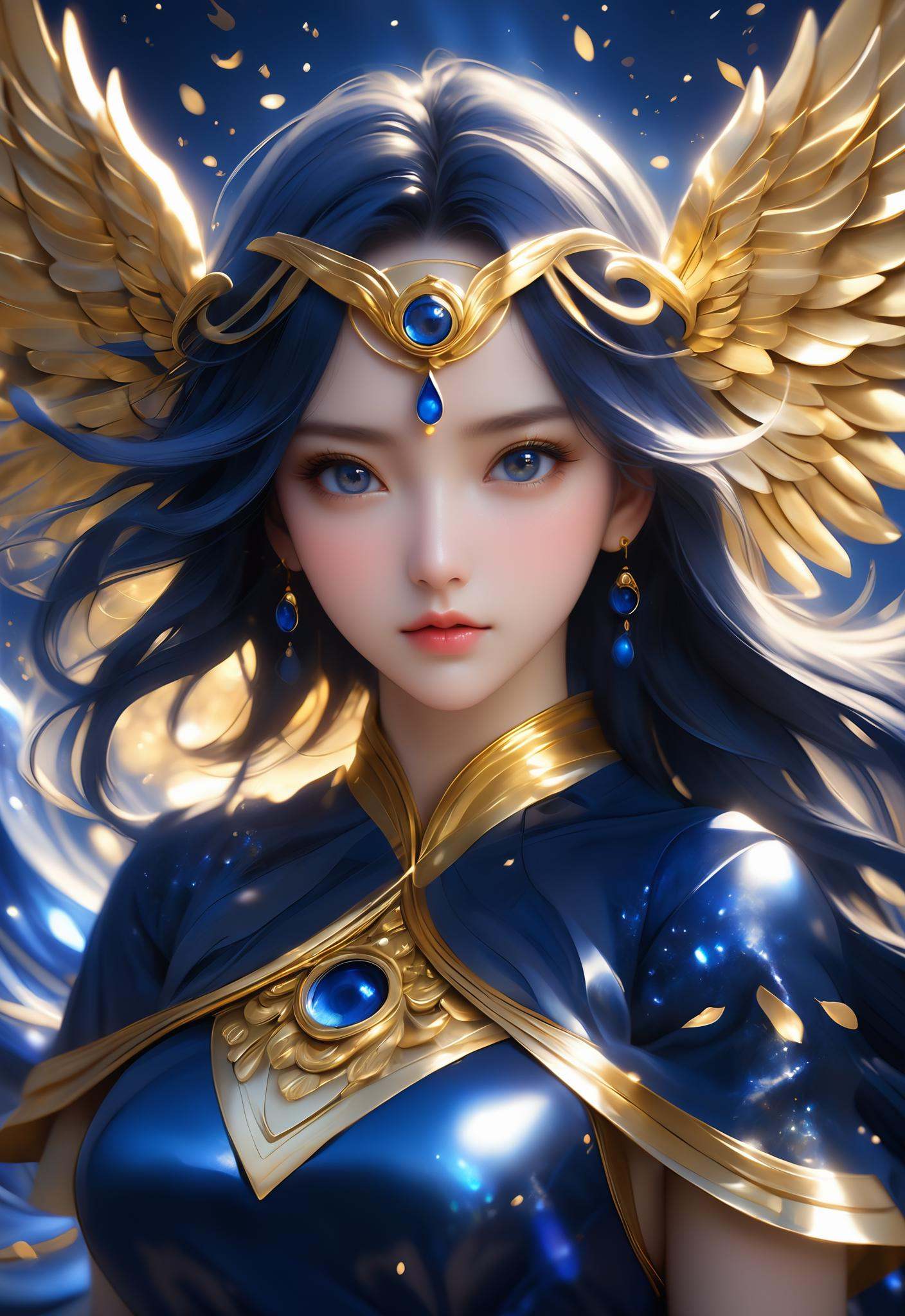hd wallpapers for girls,  in the style of indigo and gold,  illusionary realism on Tensor.Art