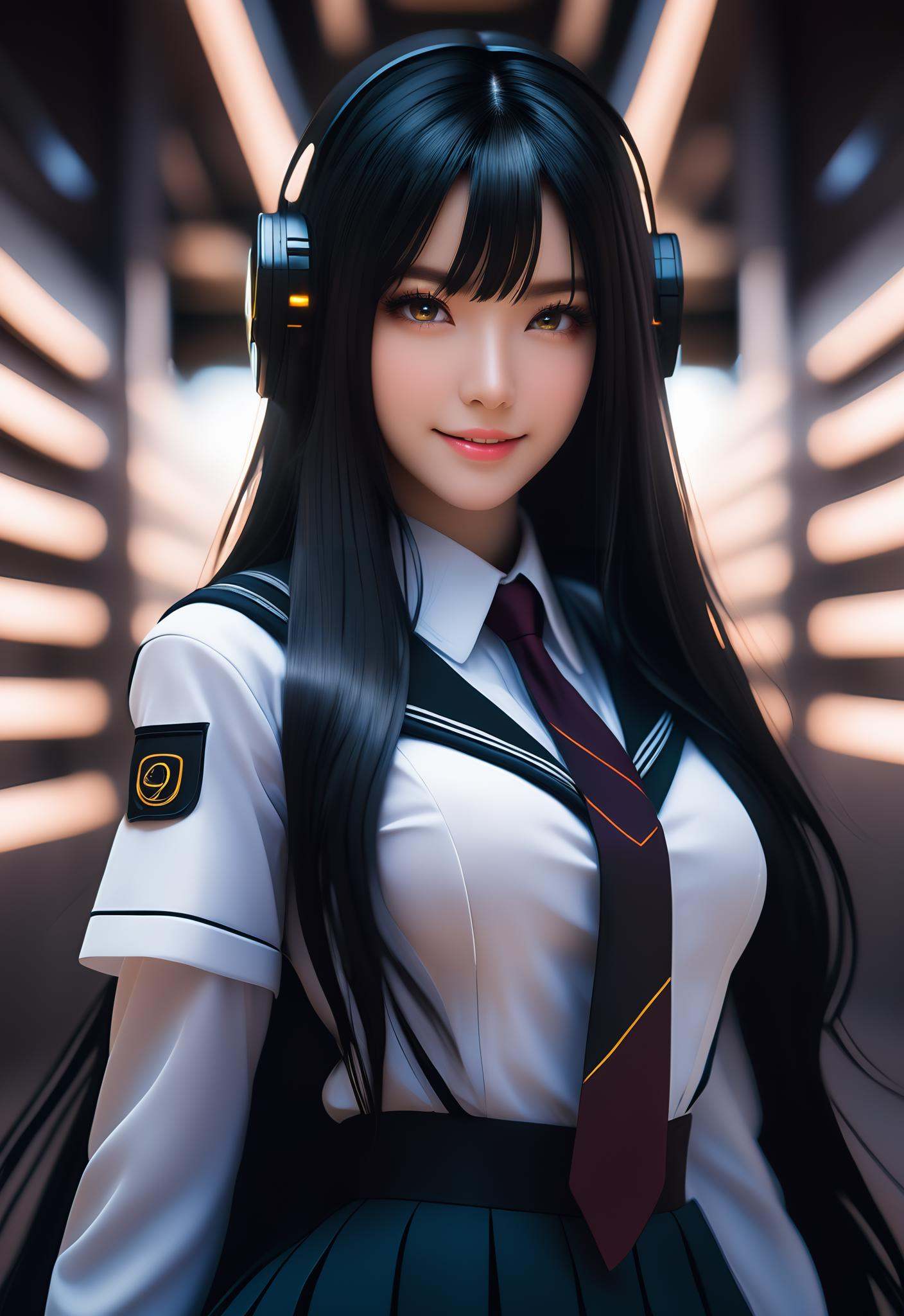 Imagine a stunningly beautiful woman,  long black hair,  black eyes on Tensor.Art