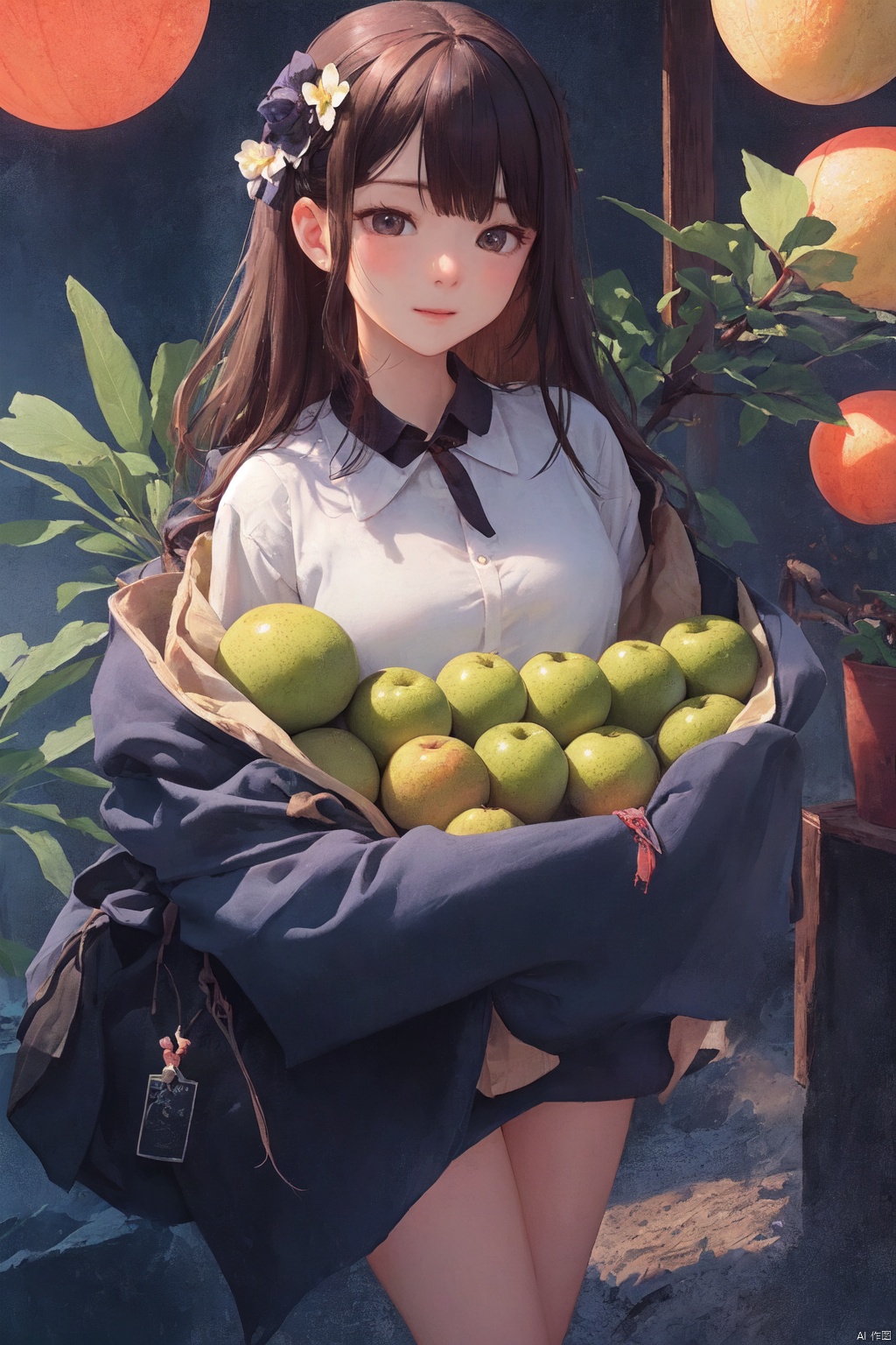 镜头质量：Bestquality,8k,(((masterpiece))),((bestquality)),
镜头位置：
人物：
环境背景：
图像风格：
提示词：, Fruit_SGLL