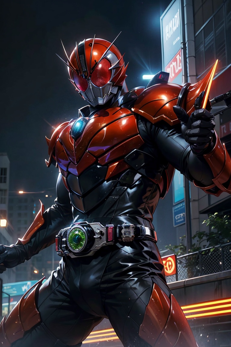 kamenrider,  animal theme,  red color armor on Tensor.Art